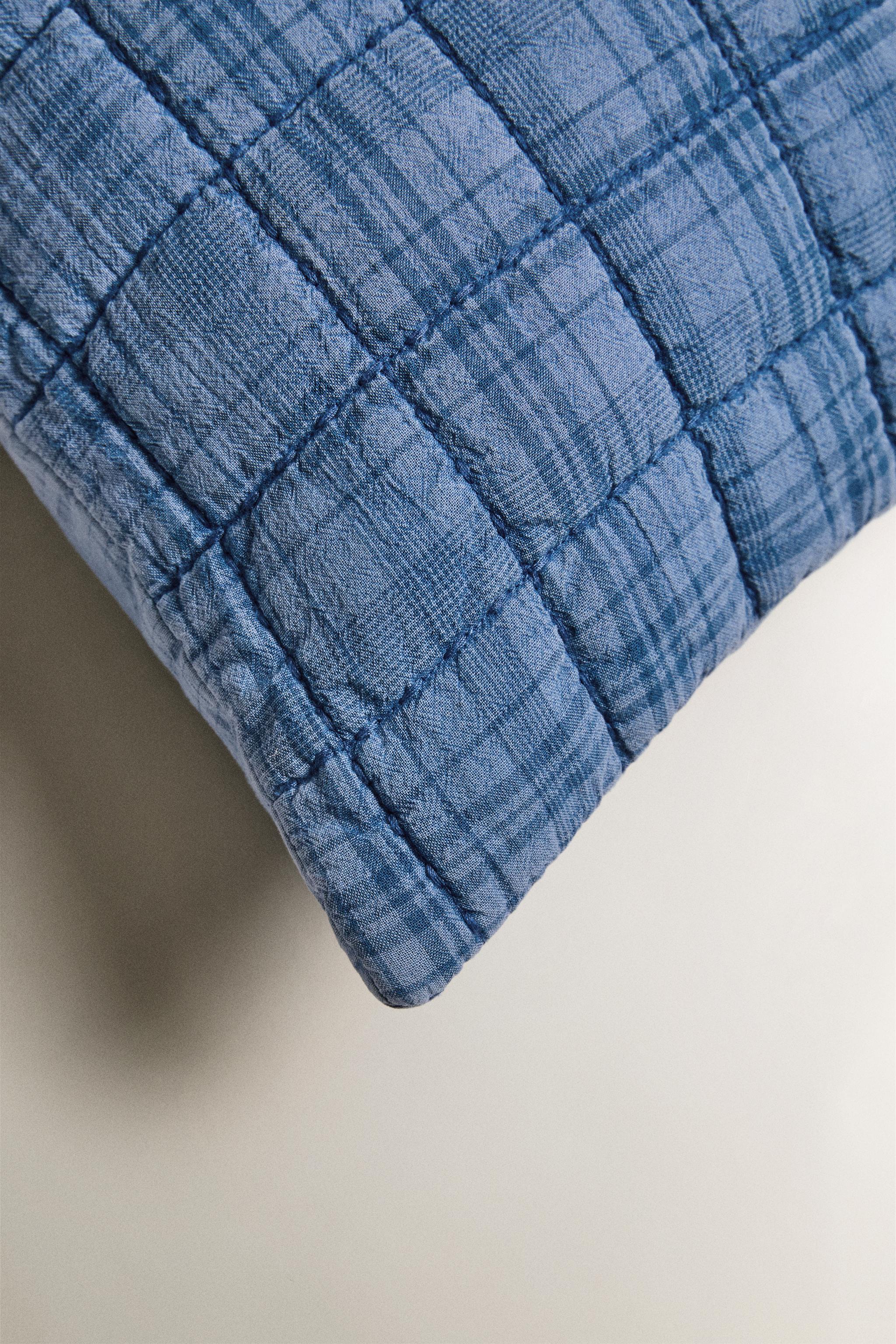 KIDS REVERSIBLE CHECK THROW PILLOW COVER